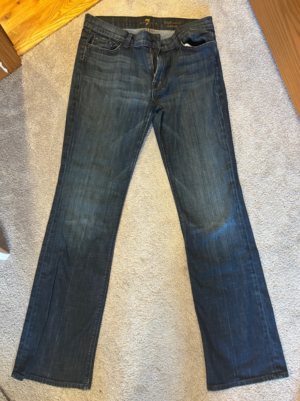 7 For All Mankind Dark Indigo High-Rise Skinny Jeans
